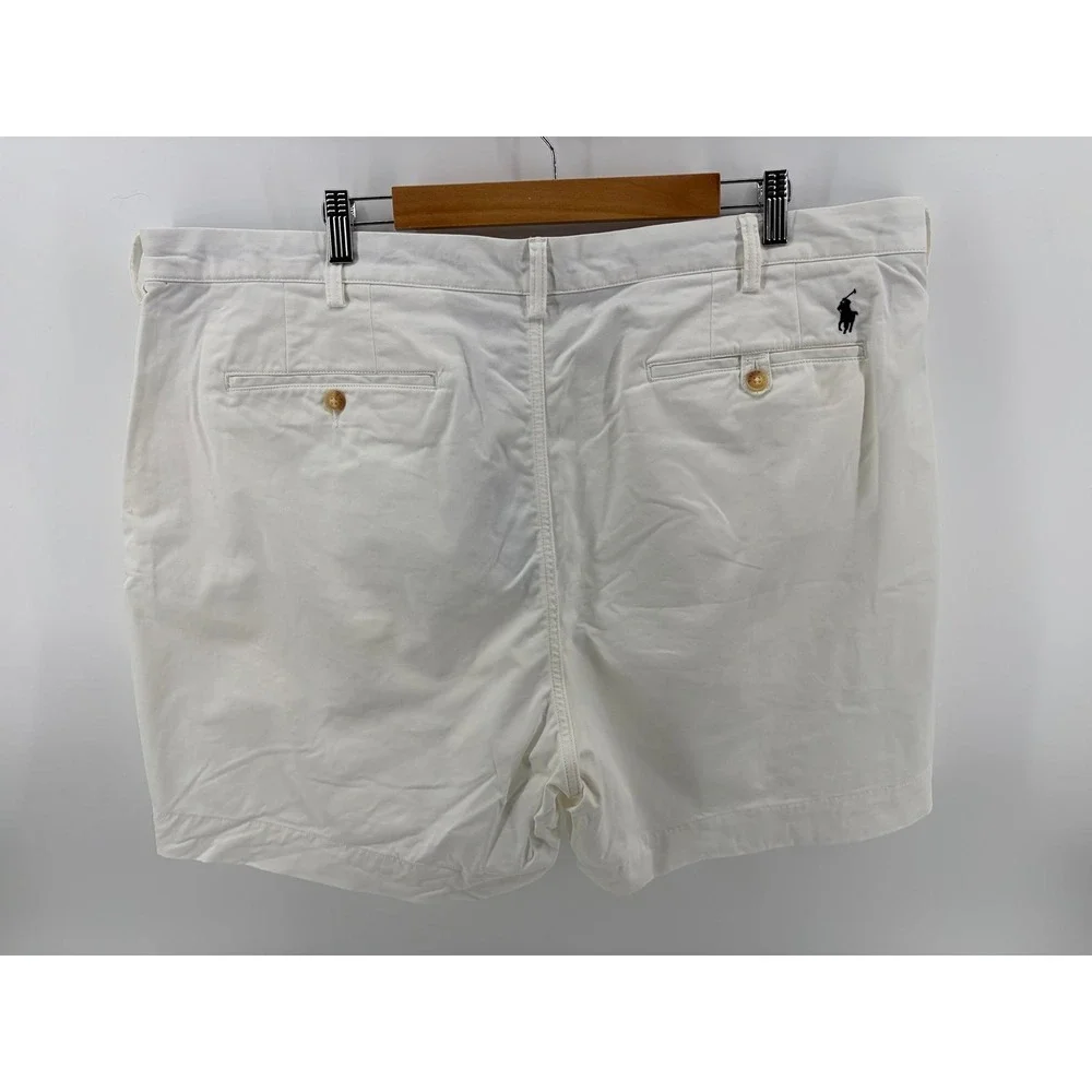 Polo Ralph Lauren, Chino Shorts, White Flat Front, Golf/Casual, Men's Size 42